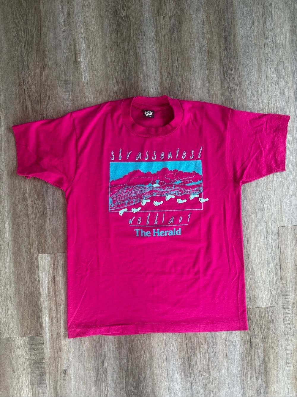 Vintage 80s Jasper Indiana Strassenfest Wettlauf Marathon Running T-Shirt